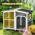 Load image into Gallery viewer, Wooden Dog Kennel, Elevated Dog House with Removable Floor, Asphalt and Openable Roof, Giant Window, Outdoor Pet House Shelter for Large Dogs, Charcoal Grey
