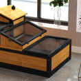 Load image into Gallery viewer, Tortoise House 3-Room Wooden Tortoise Enclosure Large Reptile Cage with 2 Stories, Ladder, Balcony, Tray, Openable Roof, 60H x 112L x 65Wcm, Yellow
