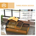 Load image into Gallery viewer, Tortoise House 3-Room Wooden Tortoise Enclosure Large Reptile Cage with 2 Stories, Ladder, Balcony, Tray, Openable Roof, 60H x 112L x 65Wcm, Yellow

