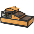 Load image into Gallery viewer, Tortoise House 3-Room Wooden Tortoise Enclosure Large Reptile Cage with 2 Stories, Ladder, Balcony, Tray, Openable Roof, 60H x 112L x 65Wcm, Yellow
