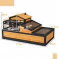 Load image into Gallery viewer, Tortoise House 3-Room Wooden Tortoise Enclosure Large Reptile Cage with 2 Stories, Ladder, Balcony, Tray, Openable Roof, 60H x 112L x 65Wcm, Yellow
