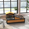Load image into Gallery viewer, Tortoise House 3-Room Wooden Tortoise Enclosure Large Reptile Cage with 2 Stories, Ladder, Balcony, Tray, Openable Roof, 60H x 112L x 65Wcm, Yellow
