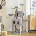 Load image into Gallery viewer, Cat Tree, 66 Inch Large Cat Tower with 2 Door Condos, 3 Big Hammocks, Plush Top Perch, Sisal Scratching Posts, Multi-level Kitty Tree for Indoor Kittens, Light Grey
