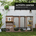 Load image into Gallery viewer, Wooden Cat Catio, 76"L Walk in Outdoor Cat House with Asphalt Roof, Platforms, Lockable Doors, 3-tier Resting Condo, Observation Window, for 2-3 Cats, Brown
