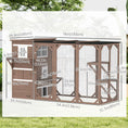 Load image into Gallery viewer, Wooden Cat Catio, 76"L Walk in Outdoor Cat House with Asphalt Roof, Platforms, Lockable Doors, 3-tier Resting Condo, Observation Window, for 2-3 Cats, Brown
