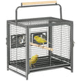 Load image into Gallery viewer, Bird Travel Carrier Cage for Parrots Conures African Grey Cockatiel Parakeets with Stand Perch, Stainless Steel Bowls, Pull Out Tray, Black
