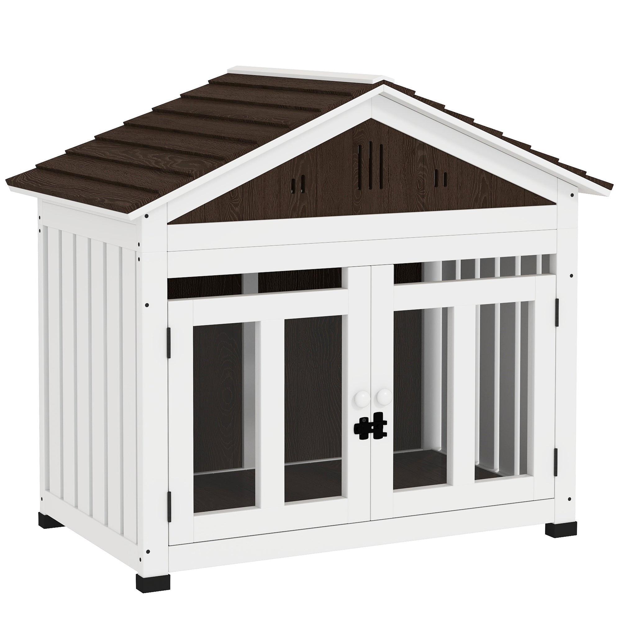 PawHut Wooden Dog Crate Furniture with Air Vent and Removable
