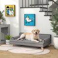 Charger l'image dans la visionneuse de la galerie, Dog Sofa, 39" Cat Couch with Removable Cushion, Washable Cover, Wooden Legs, Elevated Pet Cat Sofa for Medium & Large Dogs, Light Grey
