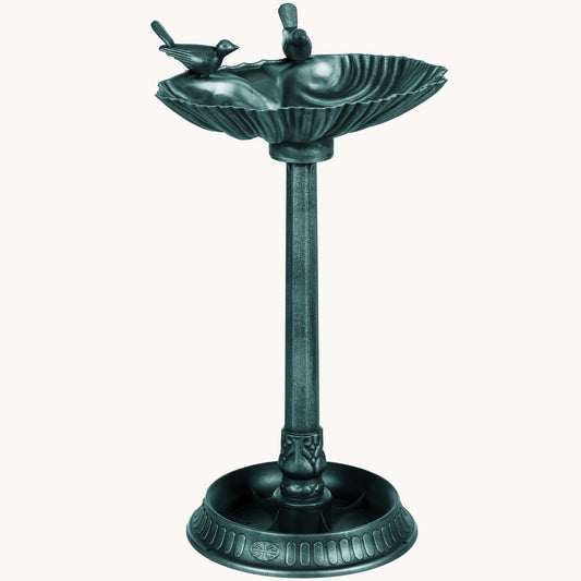 Dual Basin Vintage Charm Bird Bath & Feeder Statue