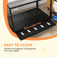 Load image into Gallery viewer, 43" Heavy Duty Dog Crate with Bowl Holder, Dog Cage on Wheels with Removable Tray, Openable Top, Detachable Door, Indoor Outdoor Use, for Large and Extra Large Dogs - Black
