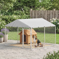 Load image into Gallery viewer, Outdoor Dog Kennel Dog Run with Waterproof, UV Resistant Cover, Dual Lock and Flexible Door for Small and Medium Sized Dogs, Chickens, Ducks, 7.5' x 7.5' x 5.6', Silver
