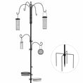 Load image into Gallery viewer, Bird Feeding Station Kit, Wild Bird Feeder Pole with 6 Hooks, 4 Hanging Feeders for Peanuts, Seed, Fat Balls, for Garden, Outdoor, Black
