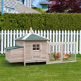 Load image into Gallery viewer, Chicken Coop with Chicken Run, Outdoor Hen House Poultry Cage with Nesting Box, Openable Top, 196 x 76 x 97cm, Natural
