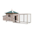 Load image into Gallery viewer, Chicken Coop with Chicken Run, Outdoor Hen House Poultry Cage with Nesting Box, Openable Top, 196 x 76 x 97cm, Natural

