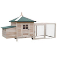 Load image into Gallery viewer, Chicken Coop with Chicken Run, Outdoor Hen House Poultry Cage with Nesting Box, Openable Top, 196 x 76 x 97cm, Natural
