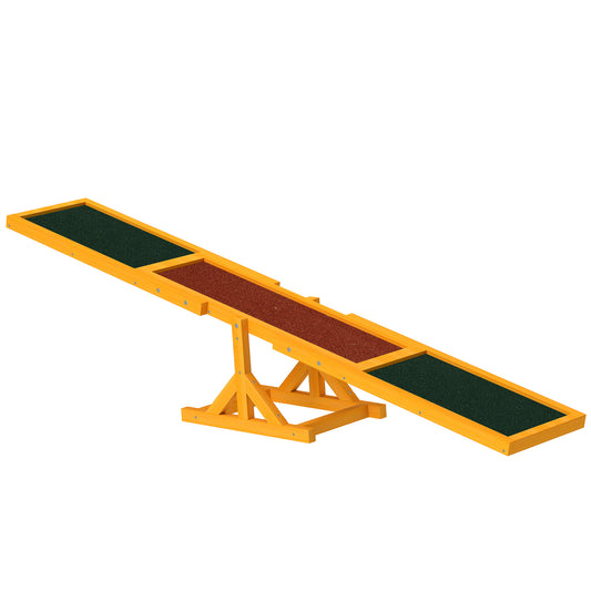 Wooden Pet Seesaw for Big Dogs, Agility Training Equipment for Dogs with Anti-Slip surface, 180 x 30 x 30cm - Natural