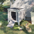 Load image into Gallery viewer, Small Wooden Rabbit Hutch Bunny Cage Guinea Pig Cage Duck House Dog House with Openable & Waterproof Roof, for Rabbits, Chickens, Ducks, Gray
