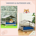 Load image into Gallery viewer, Elevated Rattan Dog House Outdoor with Canopy, Wicker Dog Bed with Water-Resistant Cushion, for Small and Medium Dogs Dark Blue
