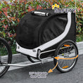 Load image into Gallery viewer, Steel Dog Bike Trailer Pet Cart Carrier for Bicycle Kit Water Resistant with Hitch Coupler Travel White and Black
