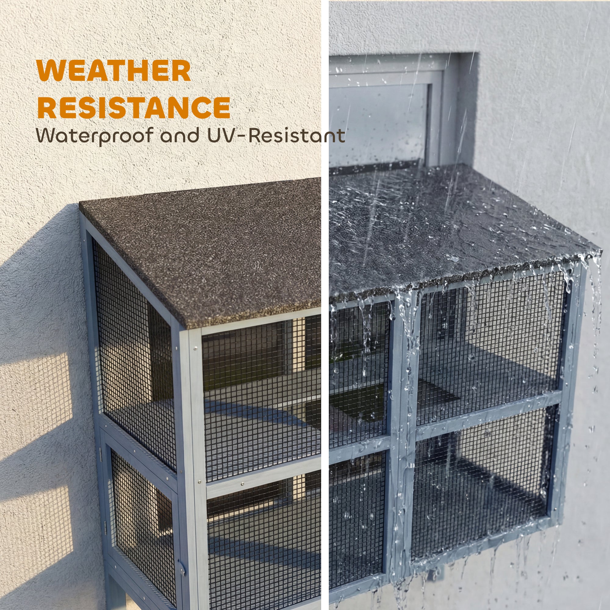 Cat Catio, Expandable Window Box Enclosure for Multiple Indoor Cats, Comfortable Wooden Pet Perch House, All Weather Use, with 2 Doors, for Sunbathing, Napping, Overlooking, 39.4"L