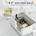 Load image into Gallery viewer, Stainless Steel Cat Litter Box with Lid, Metal Extra Large Enclosed Litter Box for Big Cats with Scoop, High Sided, Non-Stick & Anti-Urine Leakage, Easy Cleaning
