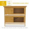 Load image into Gallery viewer, Rabbit Hutch, Wooden 2 Tier Bunny Guinea Pig Cage with Openable Top, Slide-out Tray, Ramp, Asphalt Roof, for 2 Rabbits Outdoor Backyard Use, Yellow
