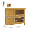 Load image into Gallery viewer, Rabbit Hutch  Guinea Pig Hutch Double Decker Pet Cage with Openable Roof, Divider, Ramp for Outdoor 97 x 44 x 91cm, Yellow
