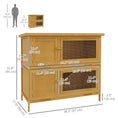 Load image into Gallery viewer, Rabbit Hutch, Wooden 2 Tier Bunny Guinea Pig Cage with Openable Top, Slide-out Tray, Ramp, Asphalt Roof, for 2 Rabbits Outdoor Backyard Use, Yellow

