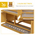 Load image into Gallery viewer, Rabbit Hutch, Wooden 2 Tier Bunny Guinea Pig Cage with Openable Top, Slide-out Tray, Ramp, Asphalt Roof, for 2 Rabbits Outdoor Backyard Use, Yellow
