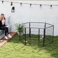 Load image into Gallery viewer, Dog Playpen, Wide 31.5"W Heavy-Duty Metal Puppy Play Pen, Pet Exercise Fences for Outside and Indoor, DIY Design with Door for Small Dogs, 6 Panels, 23.5"H
