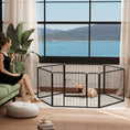 Load image into Gallery viewer, Dog Playpen, Wide 31.5"W Heavy-Duty Metal Puppy Play Pen, Pet Exercise Fences for Outside and Indoor, DIY Design with Door for Small Dogs, 6 Panels, 23.5"H
