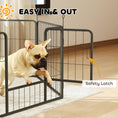 Load image into Gallery viewer, Dog Playpen, Wide 31.5"W Heavy-Duty Metal Puppy Play Pen, Pet Exercise Fences for Outside and Indoor, DIY Design with Door for Small Dogs, 6 Panels, 23.5"H
