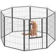 Dog Pen, 8 Panel Puppy Pen, Steel Dog Playpen, for Large Breeds, 100cm Tall, Black