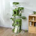 Charger l'image dans la visionneuse de la galerie, Cat Tree, 70" Multi-Level Cat Tower for Indoor with 2 Condos, 2 Plush Top Perches, Hammock, Platforms, Toy Balls, Sisal Scratching Posts and Board, Green
