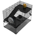 Load image into Gallery viewer, 3 Tiers Hamster Cage, Gerbil Cage with Deep Glass Bottom, Non-Slip Ramps, Platforms, Hut, Exercise Wheels, Water Bottle, Dish, for Syrian Hamster, Dwarf Hamster, 78.5 x 48.5 x 57cm
