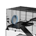 Load image into Gallery viewer, 3 Tiers Hamster Cage, Gerbil Cage with Deep Glass Bottom, Non-Slip Ramps, Platforms, Hut, Exercise Wheels, Water Bottle, Dish, for Syrian Hamster, Dwarf Hamster, 78.5 x 48.5 x 57cm
