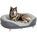 Load image into Gallery viewer, Dog Sofa Bed for Large Sized Pet, Cat Sofa with Soft Velvet Fabric, Removable Cushion, Washable Cover, Anti-Slip Foot Pads, 55 lbs Dog Couch, Grey
