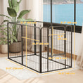 Load image into Gallery viewer, 6 Panels Dog Playpen, 27"W x 31.5"H Heavy Duty Pet Fence with Door & Strap for Indoor Outdoor Backyard Garden, Portable & Foldable Puppy Pet Pen for Medium Dogs
