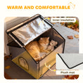 Load image into Gallery viewer, Outdoor Cat House, Waterproof Insulated Cat Kennel with Elevated Base, Cushion, Foldable Feral Kitty Shelter for Indoor Outdoor Kittens, Grey
