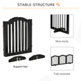 Load image into Gallery viewer, Freestanding Pet Gate Wooden Dog Gate with Support Feet Foldable Pet Fence Safety Barrier for the House Doorway Stairs Black
