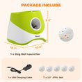 Load image into Gallery viewer, Automatic Dog Ball Launcher, Dog Ball Thrower with 5 2.3" ETPU Balls, 3 Distance Settings (20/33/46 ft) for Small Medium Pets, Interactive Fetch Machine for Indoor & Outdoor Play, Green
