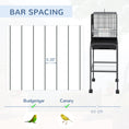 Load image into Gallery viewer, 45-inch Metal Indoor Bird Cage, Parrot Cage, Bird Aviary with Detachable Rolling Stand, Storage Basket, and Accessories - Black

