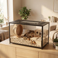 Load image into Gallery viewer, Hamster Cage, Chewproof Metal Rat Cage with Deep Base, Openable Top & Excellent Ventilation, Transparent Small Animal Habitat for Syrian Dwarf Hamster, Gerbil, 80 x 45 x 50.5 cm, Black
