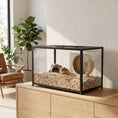 Load image into Gallery viewer, Hamster Cage, Chewproof Metal Rat Cage with Deep Base, Openable Top & Excellent Ventilation, Transparent Small Animal Habitat for Syrian Dwarf Hamster, Gerbil, 80 x 45 x 50.5 cm, Black
