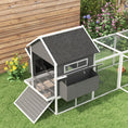Load image into Gallery viewer, 137" Chicken Coop, Wooden Large Hen House with Chicken Run, Nesting Box, Poultry Cage for Outdoor, Backyard, Grey
