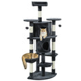 Load image into Gallery viewer, Cat Tree, 62" Multi-Level Cat Tower with Scratching Posts, 2 Condos, Hammock, Perches, Plush, Pompoms, for Indoor Kittens Playing, Resting, Sleeping, Dark Grey
