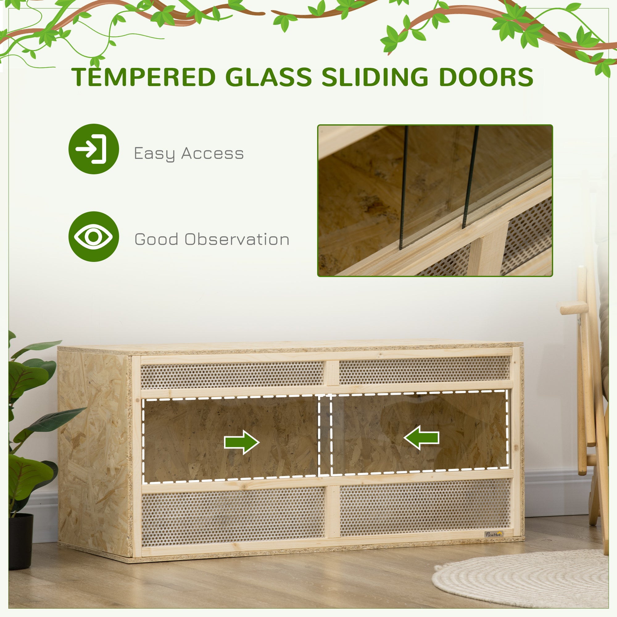 Reptile Terrarium, 58 Gallon Reptile Tank w/ Transparent Sliding Doors, Breathable Mesh for Bearded Dragon, Lizards, Horned Frogs, Snakes and Chameleons, 39" x 18.5" x 18.5"