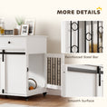 Charger l'image dans la visionneuse de la galerie, Dog Crate Furniture, 39" Dog Kennel Indoor with 2 Storage Drawers, Wheels, Sliding Door, Decorative End Side Table Pet House Cage for Medium and Large Breeds, White
