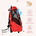 Load image into Gallery viewer, Pet Travel Backpack Bag Cat Puppy Dog Carrier w/ Trolley and Telescopic Handle Portable Stroller Wheel Luggage Bag (Red)
