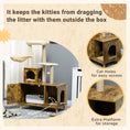 Load image into Gallery viewer, Litter Box Enclosure with Cat Tree Tower, Hidden Cat Washroom Furniture with Condo, Scratching Posts, Large Platform, Hammock and Soft Cushion, Rustic Brown
